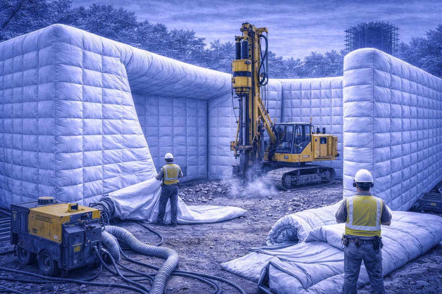 Custom inflatable acoustic wall