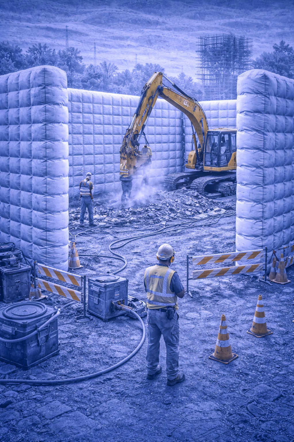 Inflasys construction noise barrier