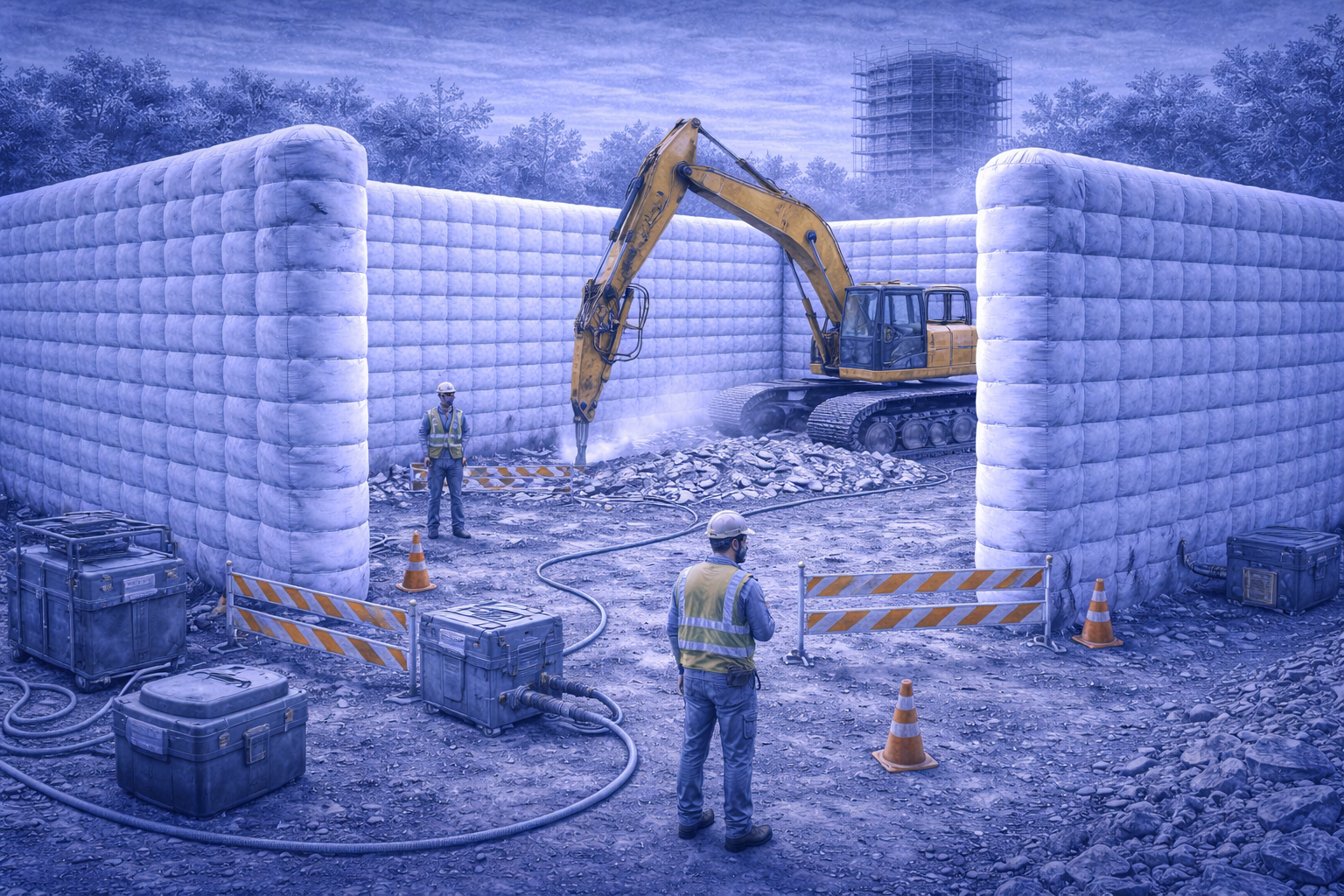 Continuous acoustic wall
