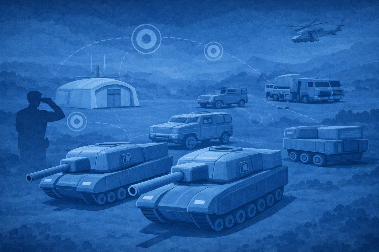 Inflatable tank decoy and simulated military vehicle