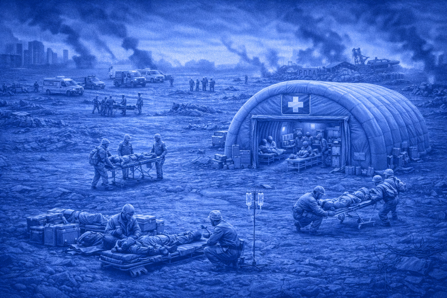 Inflatable field hospital