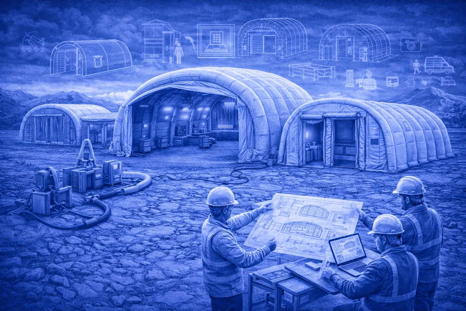 A complete range of inflatable hangars for very different uses