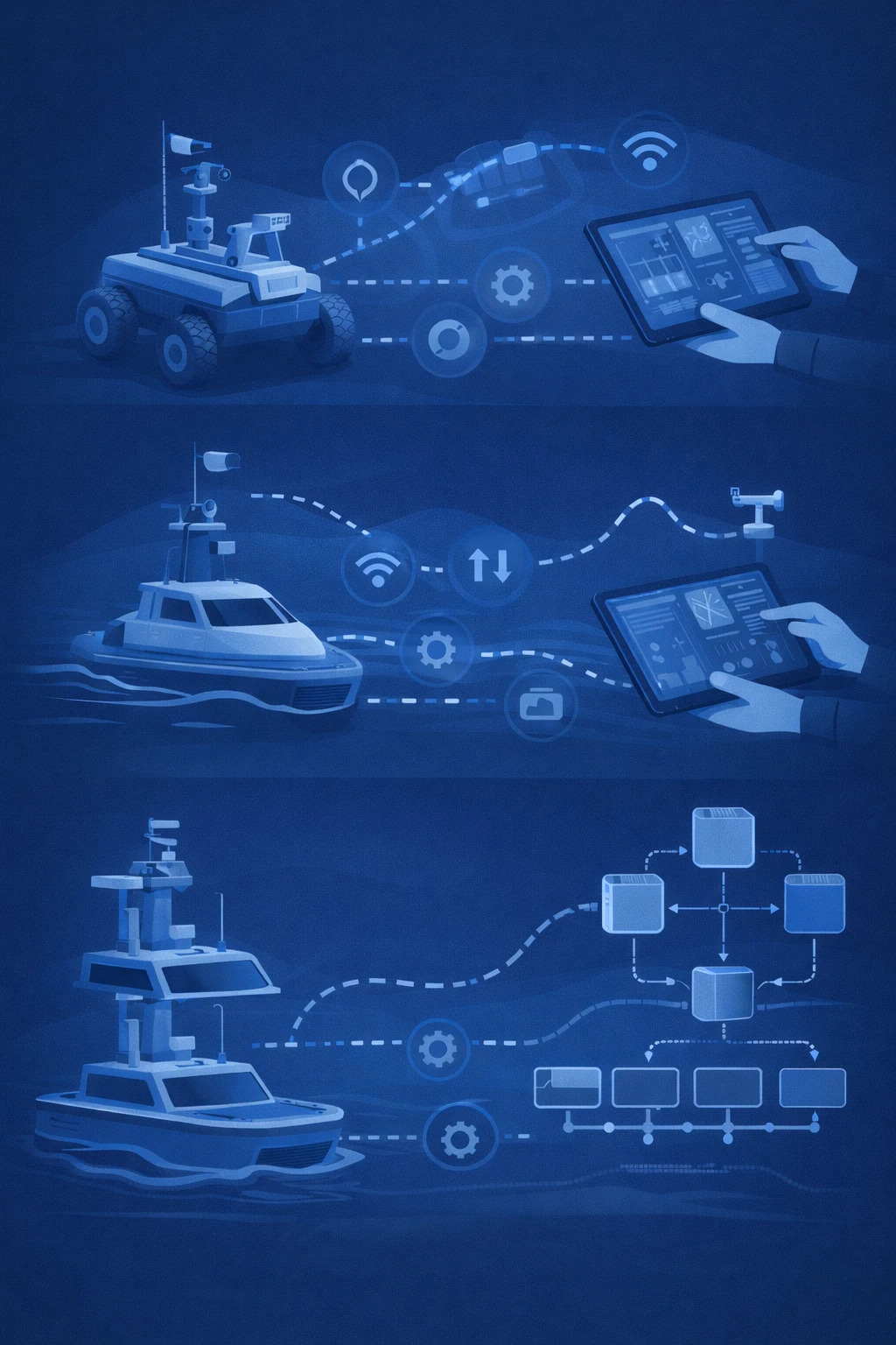 Diagram of drone development, interfaces and applications