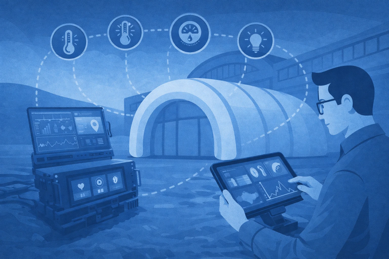 Real-time multi-sensor monitoring for inflatable structures